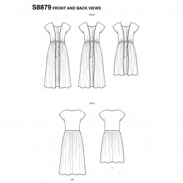 Simplicity Sewing Pattern 8879 Misses Origami Dress Loose Fit Shirt Tie Waist