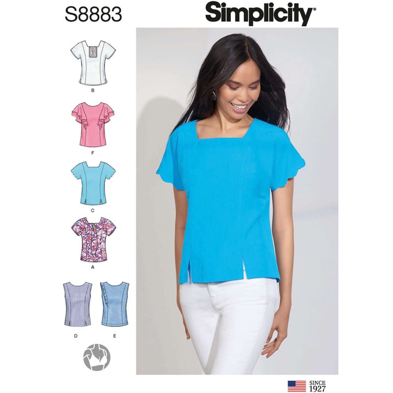 Simplicity Sewing Pattern 8883 Misses Princess Seam Tops with Sleev...