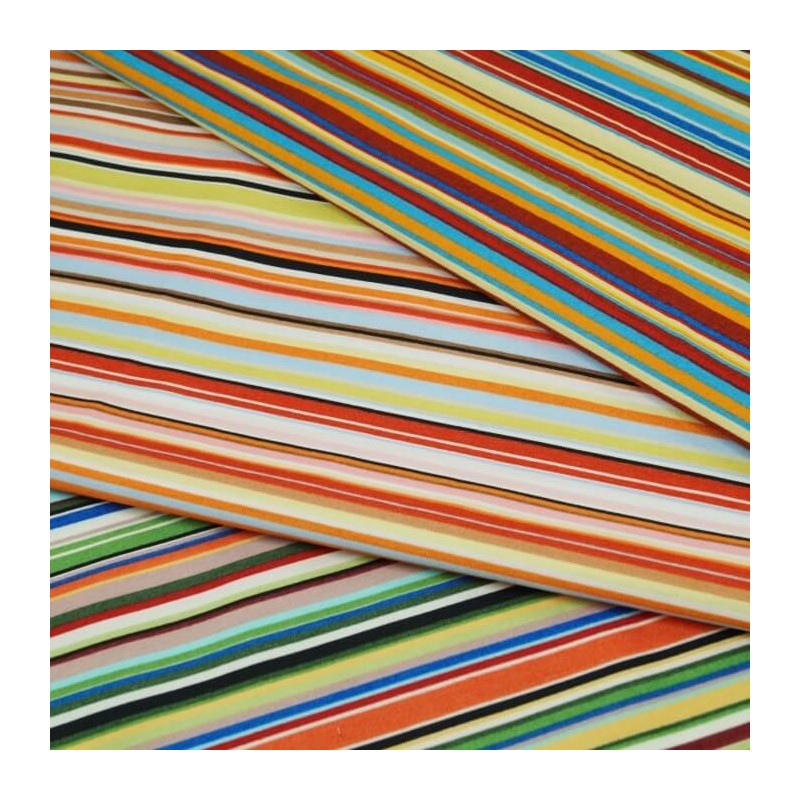 Rainbow Stripes 100 Cotton Fabric