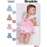 Simplicity Babies Baby Pinafore Dress and Bloomers Sewing Pattern 8893