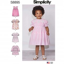 Simplicity Sewing Pattern 8895 Toddlers Girls Yoke Gathered Dresses