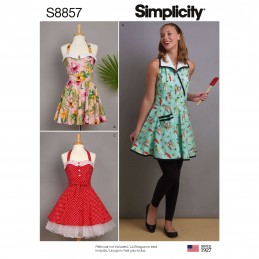 Simplicity Sewing Pattern 8857 Misses Vintage Rockabilly Inspired Aprons