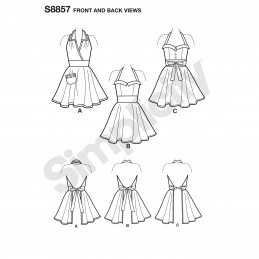 Simplicity Sewing Pattern 8857 Misses Vintage Rockabilly Inspired Aprons