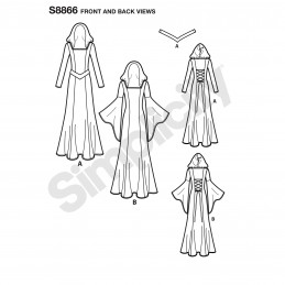 Simplicity Sewing Pattern 8866 Misses Cosplay Knit Costume Dresses