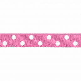 Hot Pink 15mm Berisfords Polka Dots Spots Ribbon Polyester Craft