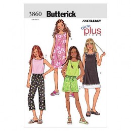 Butterick Sewing Pattern 3860 Children's Summer Strappy Top Shorts & Trousers
