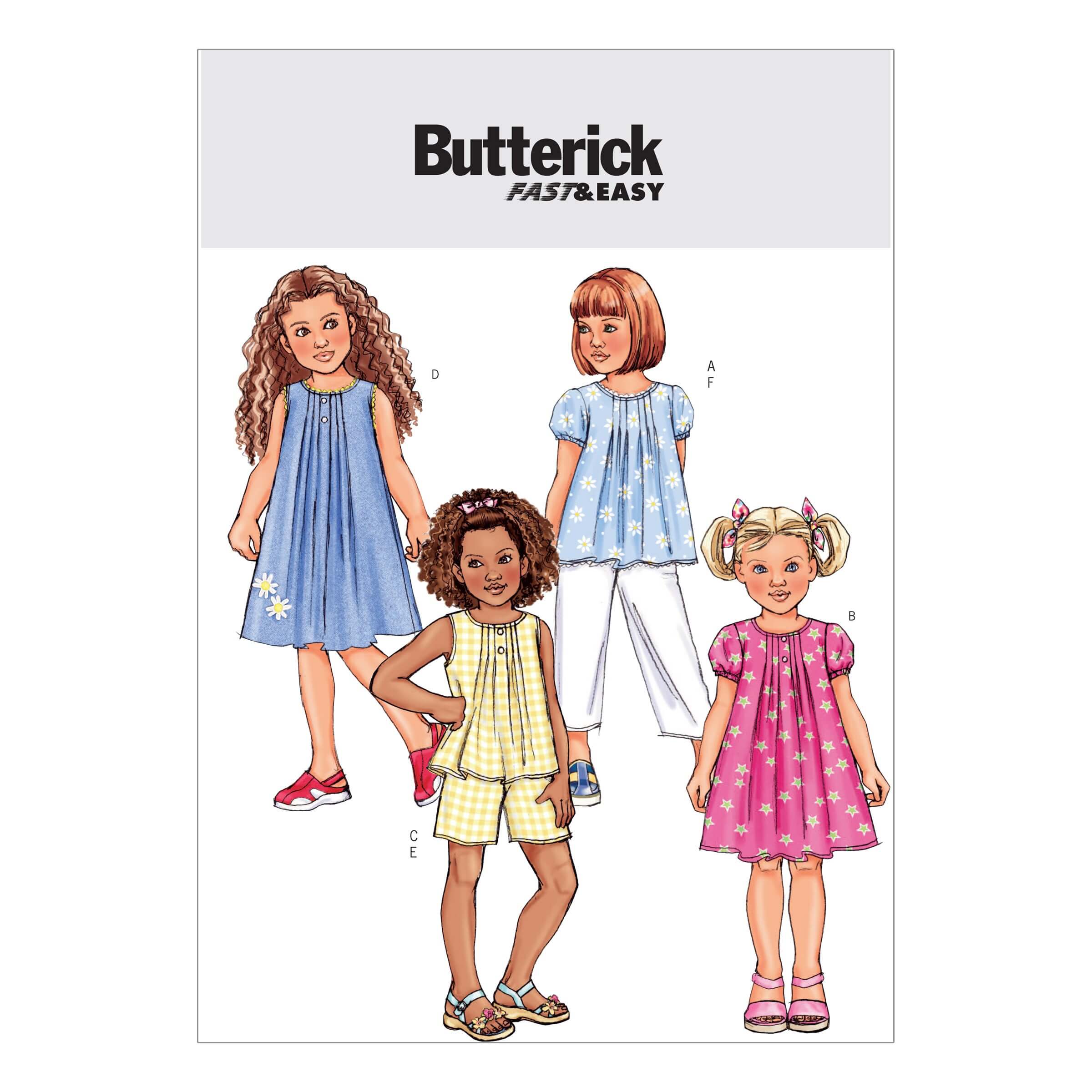 Butterick Sewing Pattern 4176 Childrens Top Dress Shorts & Trousers