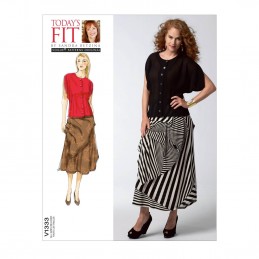 Vogue Sewing Pattern V1333 Women's Loose Blouse and Gathered Skirt