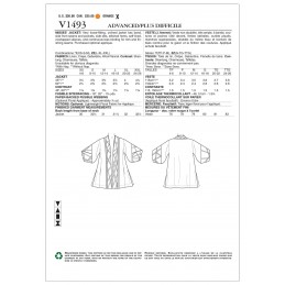 Vogue Sewing Pattern V1493 Women's Kimono Jacket with Petal Sleeves