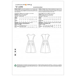 Vogue Sewing Pattern V1499 Women's Cap Sleeve Pleated Skirt Dress