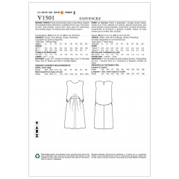 Vogue Sewing Pattern V1501 Women's Mock Tuck Pleated Dress