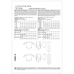 Vogue Sewing Pattern V1516 Women's Batwing or Layered Overlay Tops