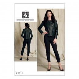 Vogue Sewing Pattern V1517 Women's Collarless Jacket and Pull On Slim Trousers