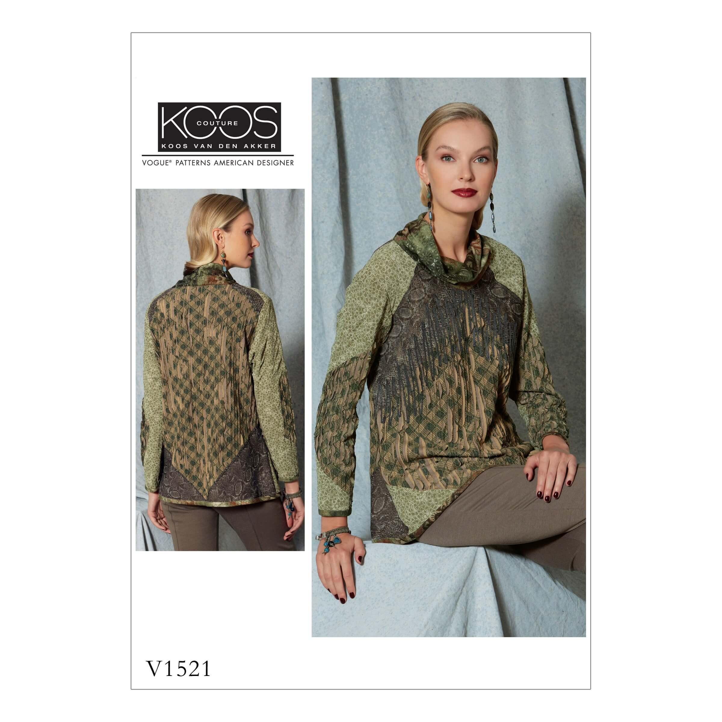 Vogue Sewing Pattern V1521 Women's Cowl Neck Fringe Top Shirt