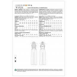 Vogue Sewing Pattern V1524 Women's Open Backed Belted Jumpsuit