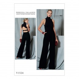 Vogue Sewing Pattern V1524 Women's Open Backed Belted Jumpsuit