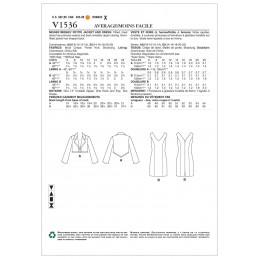 Vogue Sewing Pattern V1536 Women's Cropped Jacket and V Neck Dress