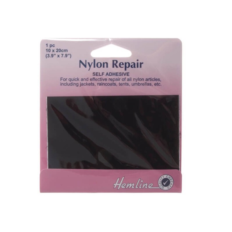 H689.BLACK Self Adhesive Nylon Repair Patch: Black - 10 x 20cm
