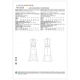 Vogue Sewing Pattern V1545 Women's Flounced Dress with Pleated V Front