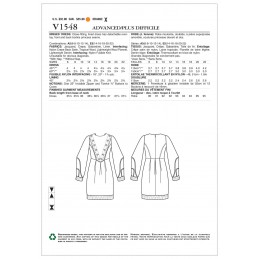 Vogue Sewing Pattern V1548 Women's Dress with Ruched Hem and Front Detail