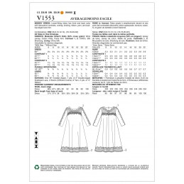 Vogue Sewing Pattern V1553 Women's Swing Dress with Decorative Trims