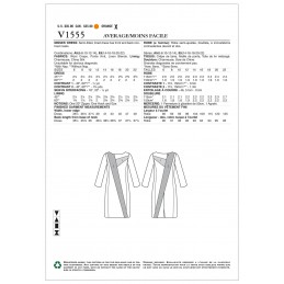 Vogue Sewing Pattern V1555 Women's Dress with Asymmetrical Insets