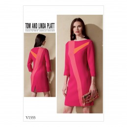 Vogue Sewing Pattern V1555 Women's Dress with Asymmetrical Insets