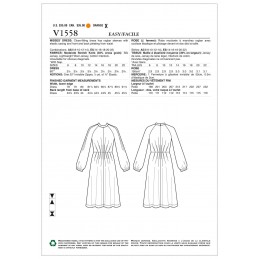 Vogue Sewing Pattern V1558 Women's Dress with Raglan Sleeve and Pleat Waist