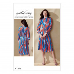 Vogue Sewing Pattern V1558 Women's Dress with Raglan Sleeve and Pleat Waist