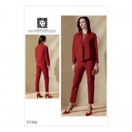 Vogue Sewing Pattern V1560 Women's Open Jacket and Slim Trousers