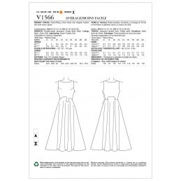 Vogue Sewing Pattern V1566 Women's Sleeveless Dress Fit and Flare