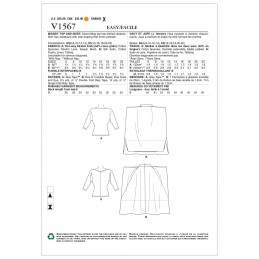 Vogue Sewing Pattern V1567 Women's Batwing Top and Drape Side Skirt