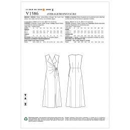 Vogue Sewing Pattern V1586 Women's Mock Wrap Dress with Wing Collar