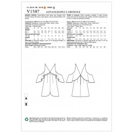 Vogue Sewing Pattern V1587 Women's Mini Dress with Cold Shoulder Flounce