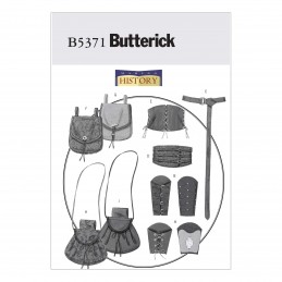 Butterick Sewing Pattern 5371 Misses' Men's Wrist Bracers Corset Belt & Pouches