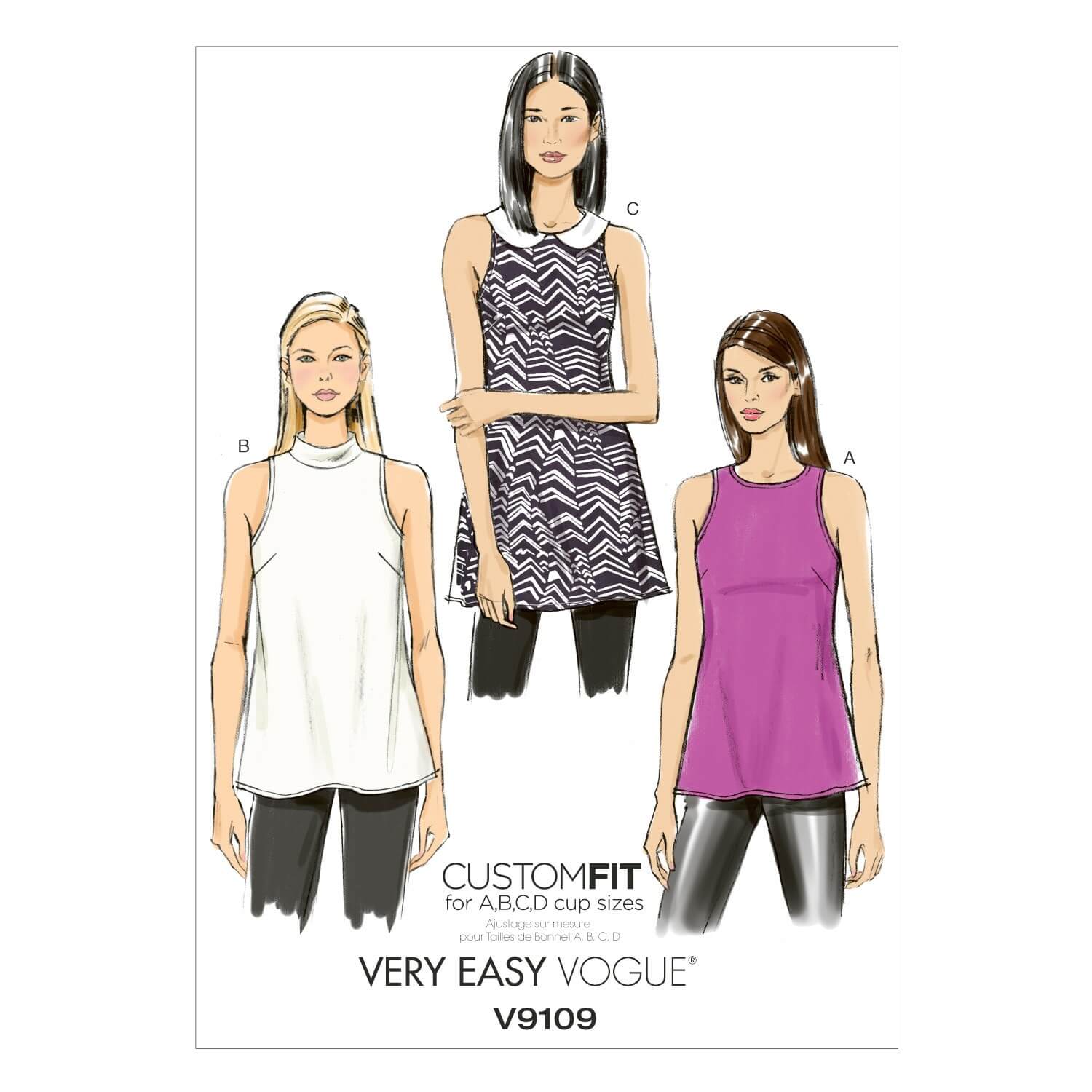 Vogue Sewing Pattern V9109 Women's Pull Over Vest Top Collar