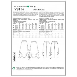 Vogue Sewing Pattern V9114 Women's Skirt And Straight Leg Trousers