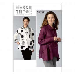 Vogue Sewing Pattern V9153 Women's Loose Fitting Button Down Shirt