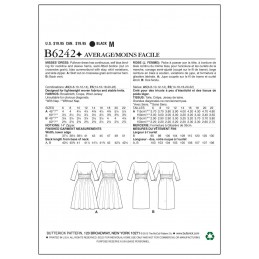 Butterick Sewing Pattern 6242 Misses' Slim Waist Pullover Dress