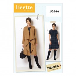 Butterick Sewing Pattern 6244 Misses' Womens coat & Dress