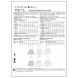 Vogue Sewing Pattern V9173 Women's Floor Length Tiered Skirts