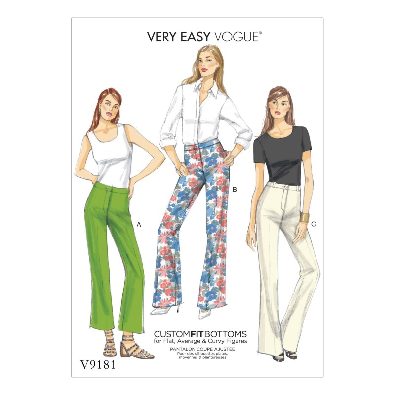 Vogue Sewing Pattern V9181 Women's Missus' Custom Fit Boot Cut Trousers