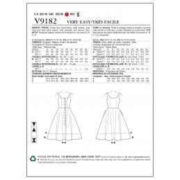 Vogue Sewing Pattern V9182 Women's Misses' Button Down Flared Skirt And Dresses