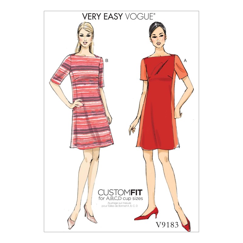 Vogue Sewing Pattern V9183 Women's Misses' Panel Dresses