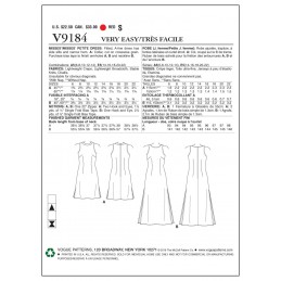Vogue Sewing Pattern V9184 Women's Misses' Petite Side Slit A-Line Dresses