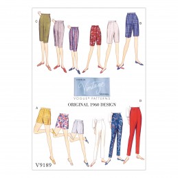 Vogue Sewing Pattern V9189 Women's Vintage Misses' Short And Tapered Trousers