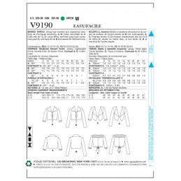 Vogue Sewing Pattern V9190 Women's Draw String Shrug Jacket