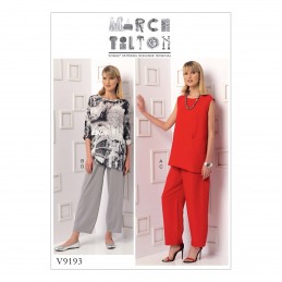 Vogue Sewing Pattern V9193 Women's Sleeveless Or Sleeve Tunics And Pants With Yoke