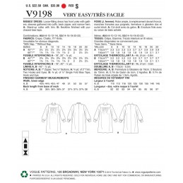 Vogue Sewing Pattern V9198 Women's Gathered Dresses With Front Yoke