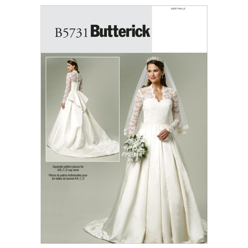 Butterick Sewing Pattern 5731 Misses Wedding Dress Bridal Occasiona...